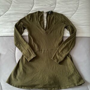 Prettylittlething green long sleeve mini dress/skort.